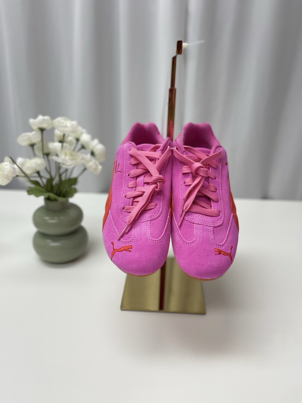 PUMA Speedcat OG Suede Low Top Lace-Up Cushioned Women’s Pink Pixel